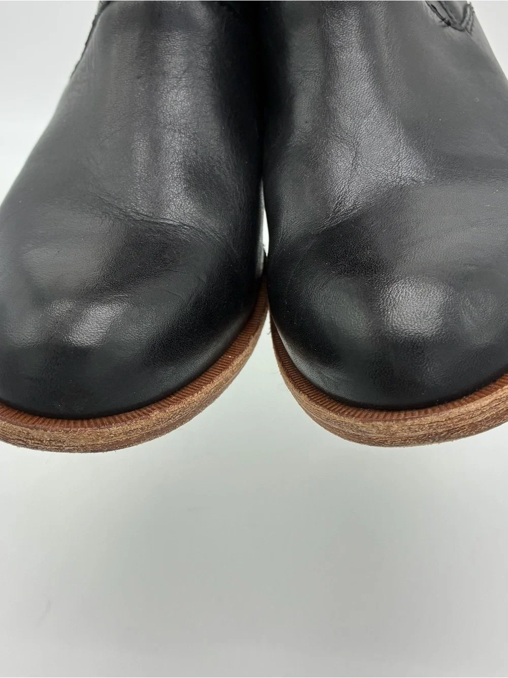 Kork-Ease Black Leather Back Zip Ankle Boots Size 7